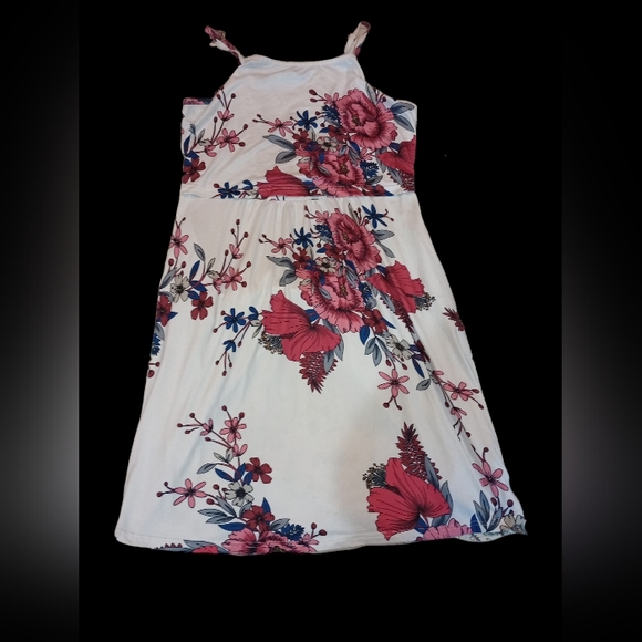 Quinee size small, white floral tank dress - Picture 1 of 2